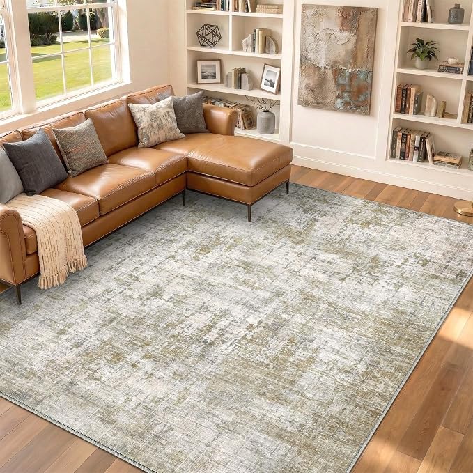10x12 Area Rugs Washable Living Room Rug-No Slip Soft Carpets Modern Abstract - Image 4