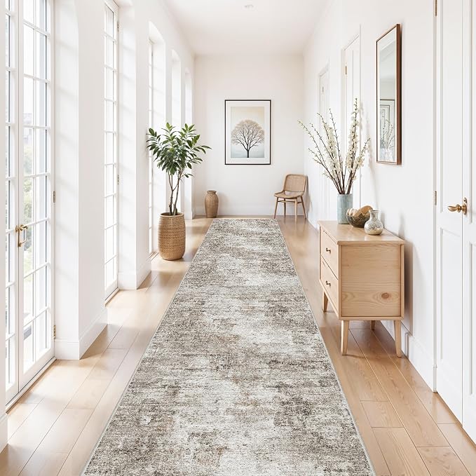 3x20 Extra Long Hallway Runner Rug – Non-Slip Washable Stain-Resistant 20 Ft by ZHXXUJ