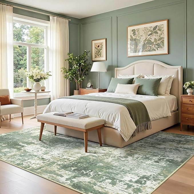 RELEANY Washable Area Rugs 8'x10' Non-Slip Modern Abstract Soft - Image 3
