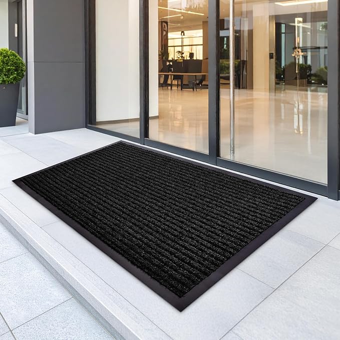 4 Pack Black Commercial Door Mat 3'x6' Heavy Duty Industrial Floor Mat - Image 5