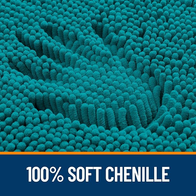OLANLY Bathroom Rugs 30x18, Extra Soft Absorbent Chenille Bath Rugs, Rubber - Image 3