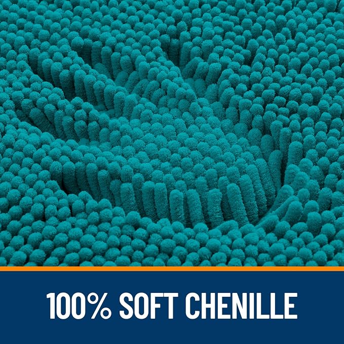 OLANLY Bathroom Rugs 36x24, Extra Soft Absorbent Chenille Bath Rugs, Rubber - Image 3