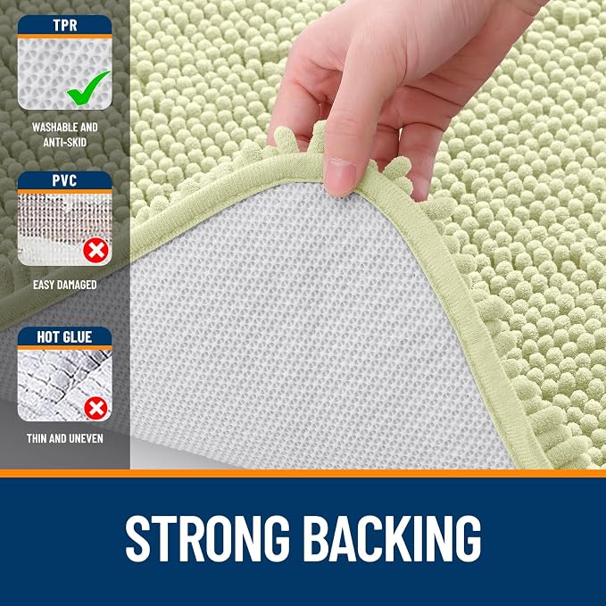OLANLY Large Bathroom Rugs 47x32, Extra Soft Absorbent Chenille Bath Rugs - Image 6