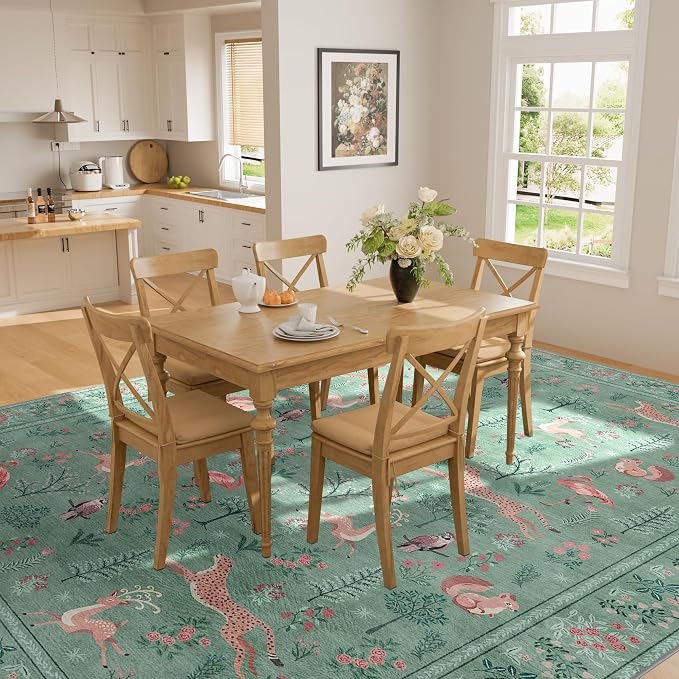 DUKINO 6x9 Rug, Washable Animal Living Room Rug - Image 7