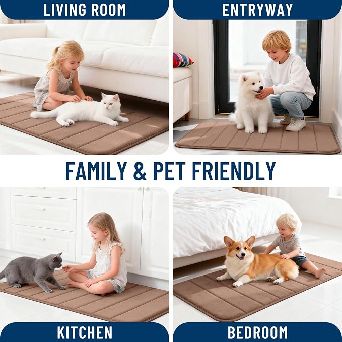 OLANLY Memory Foam Bath Mat 35x24, Super Soft Absorbent Bathroom Rugs, Quick Dry - Image 9