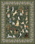 Dogs Area Rugs 9x12 Living Room, Washable Rug Non Slip Floral Low Pile Large Rug by WelcometoBabovid