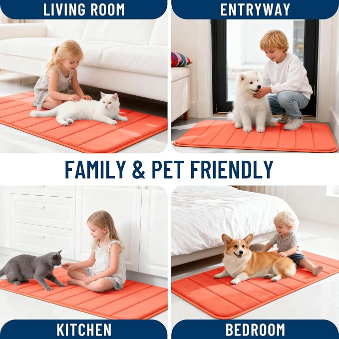 OLANLY Memory Foam Bath Mat 30x20, Super Soft Absorbent Bathroom Rugs, Quick Dry - Image 9