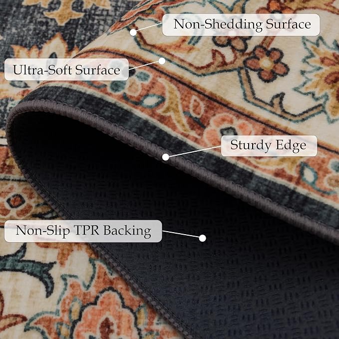 Ruaruarug Washable Area Rug Runner 2×6 - Image 2