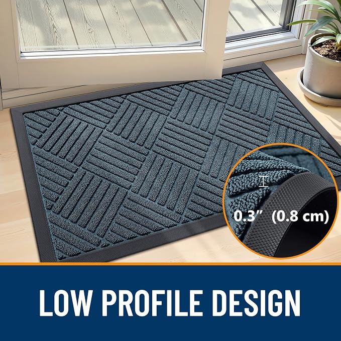 OLANLY Front Door Mat Outside Entrance 47x23, Heavy Duty Sturdy Natural Rubber - Image 4