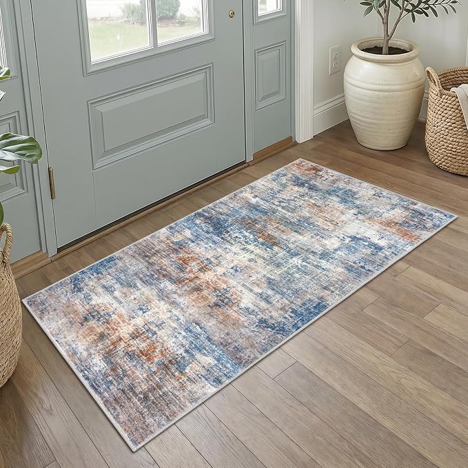 IOHOUZE Abstract Runner Rug 2x4 Ft Entryway Rugs Washable Door Mat Indoor by iOhouze