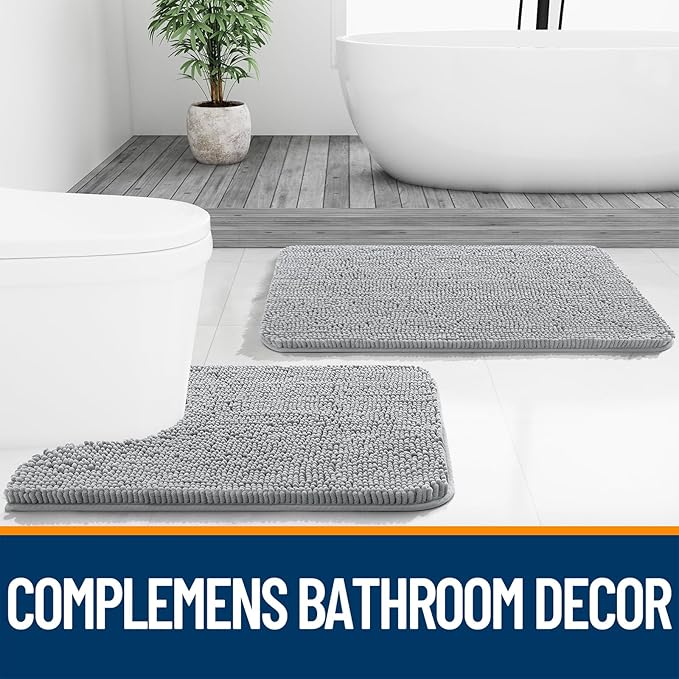 OLANLY Large Bathroom Rugs 47x32, Extra Soft Absorbent Chenille Bath Rugs - Image 7