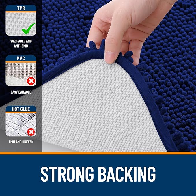 OLANLY Toilet Rugs U-Shaped 24x24, Extra Soft Absorbent Chenille Contour - Image 6