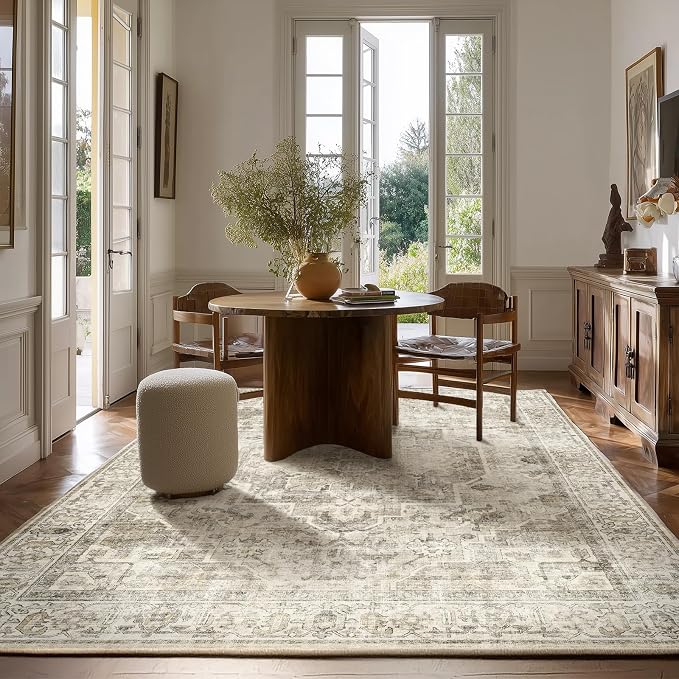 Washable Area Rugs for Living Room: 5x7 Bedroom Area Rugs Boho Vintage Rugs - Image 7