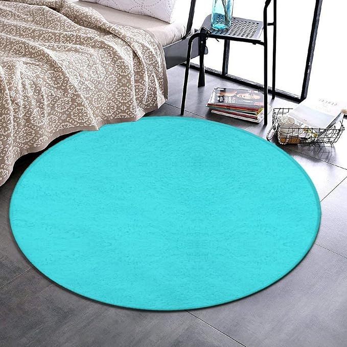 Machine Washable Modern Round Area Rug, Room Sofa Yoga Soft Round Carpet - Image 2