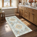 RELEANY Area Rugs Runner 2'6"x5' Washable Non-Slip, Floral Vintage Distress by RELEANY