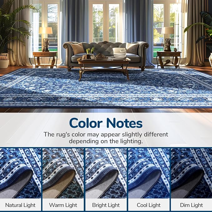 Lessymo 2 x 6 Runner Rug- Machine Washable Area Rugs Boho Faux Wool Low Pile - Image 8