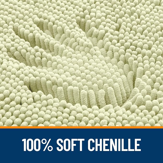 OLANLY Toilet Rugs U-Shaped 20x20, Extra Soft Absorbent Chenille Contour - Image 3