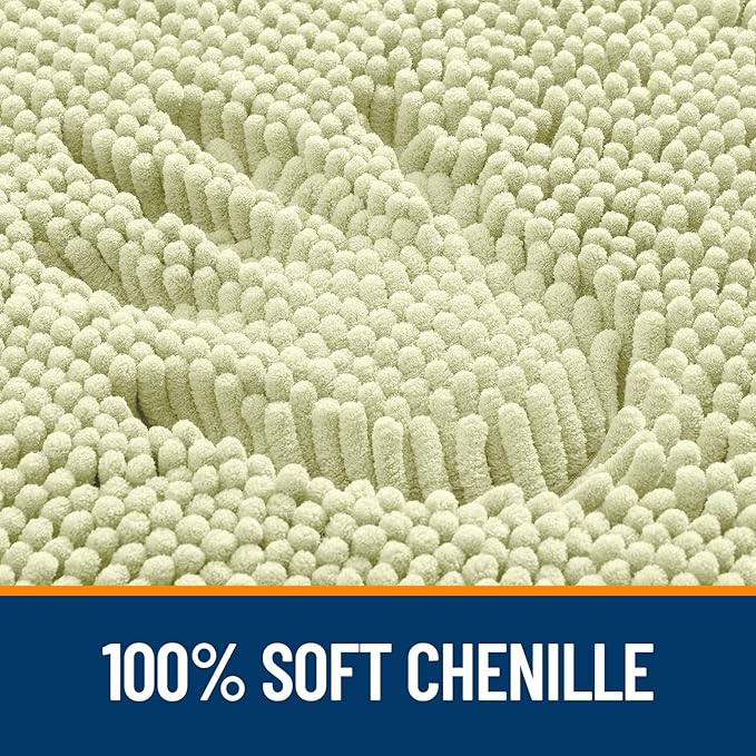 OLANLY Toilet Rugs U-Shaped 24x20, Extra Soft Absorbent Chenille Contour - Image 3