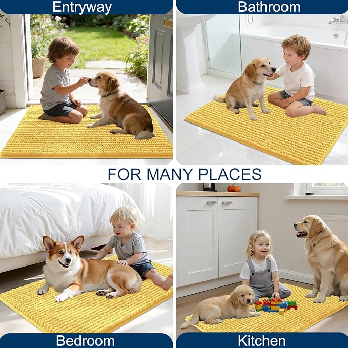 OLANLY Dog Door Mat for Muddy Paws 24x16, Ultra Absorbent Chenille Mud Doormat - Image 8