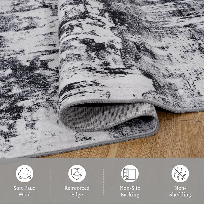 Rugflix Round Area Rugs 8Ft for Living Room, Washable Circle Rug - Image 7