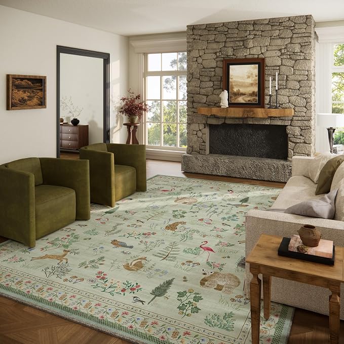 8x10 Area Rugs for Living Room: Washable Bedroom Rug Vintage Rugs Stain by palohom