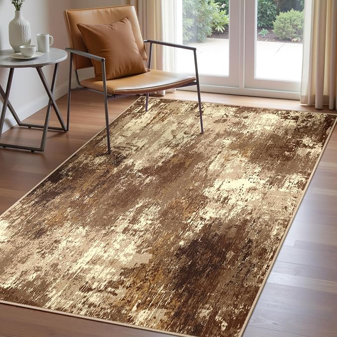 RELEANY Washable Area Rugs 3'x5' Non-Slip Modern Abstract Soft by RELEANY