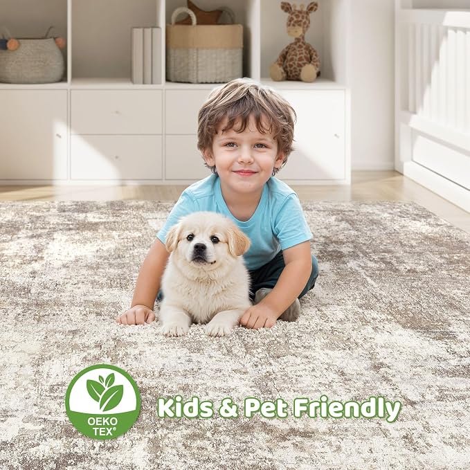 LOONGRUG 8x10 Area Rugs Living Room: Washable Large Abstract Soft Rug Stain - Image 7