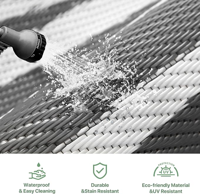 GENIMO Outdoor Rug Waterproof for Patio, Camping Outside Mat for Outdoor Decor - Image 5