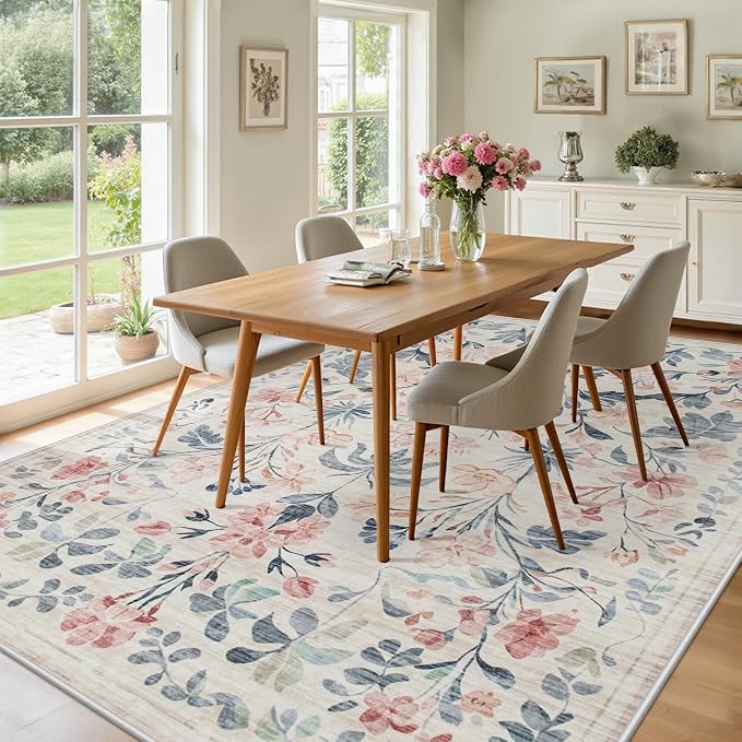 9x12 Area Rugs Washable Rug: Large Boho Living Room Rug Soft Non-Slip Low Pile - Image 4