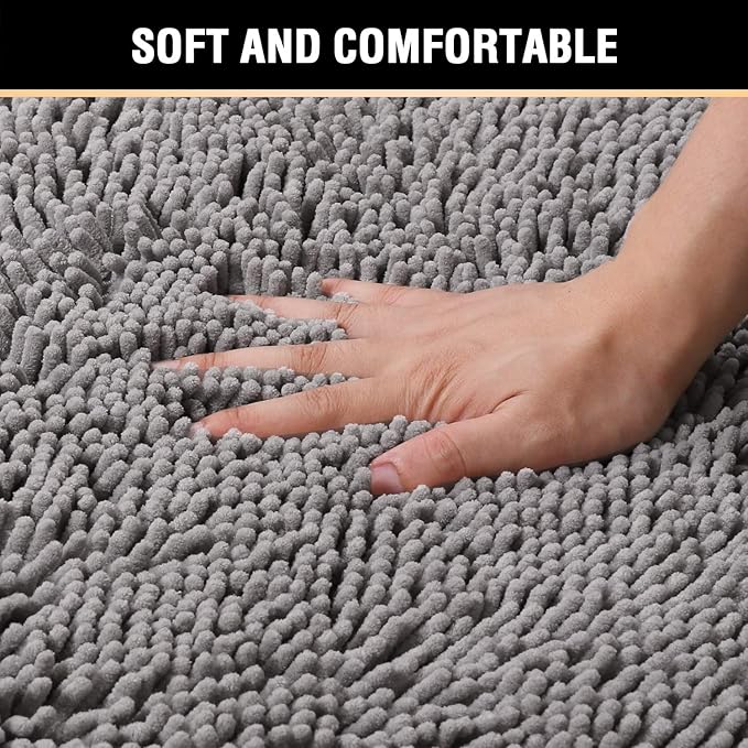 H.VERSAILTEX Microfiber Bath Rugs Chenille Floor Mat Ultra Soft Washable - Image 4