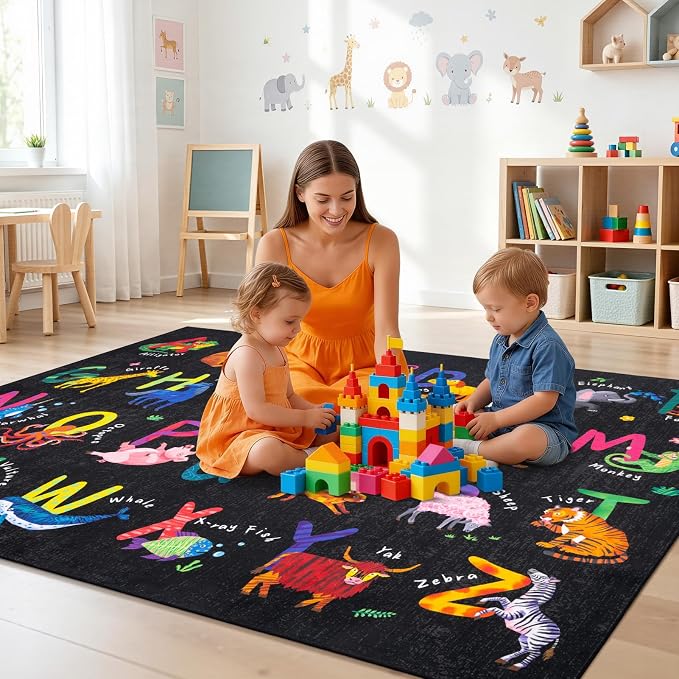 3x5 ABC Classroom Rug for Kids Playroom, Alphabet Rug - Image 7