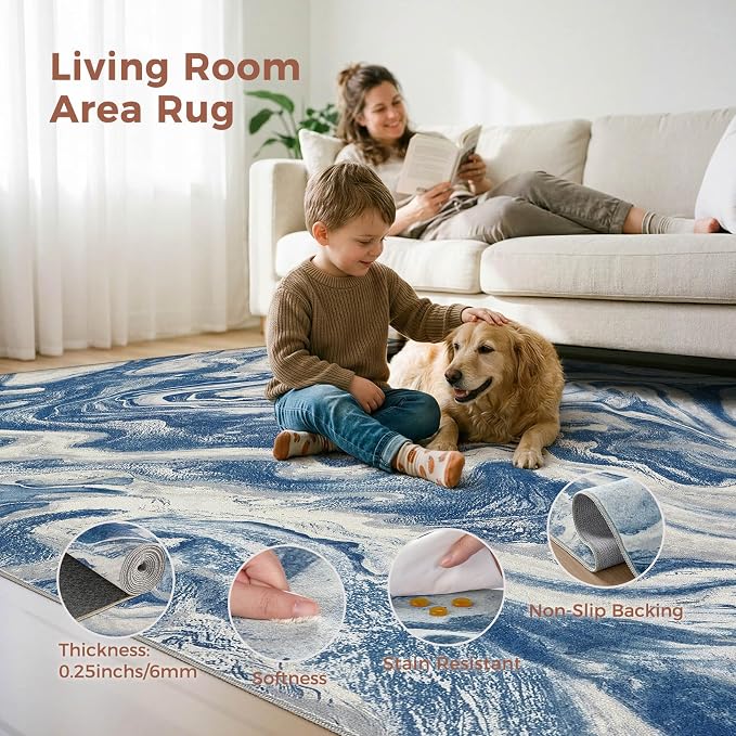 DMOYEST Living Room Area Rugs-6x9 Abstract Large Soft Indoor Washable Rug - Image 2
