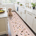 Floral Dog Runner Rug Pink Carpet Non-Slip, 2x10 Washable Rug Ultra-Thin Soft by WelcometoBabovid