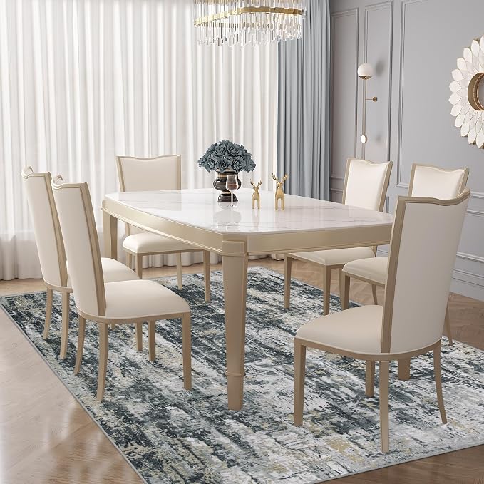 XLUEZ 5x7 Area Rugs for Living Room, Washable Modern Abstract Large Area Rug - Image 5