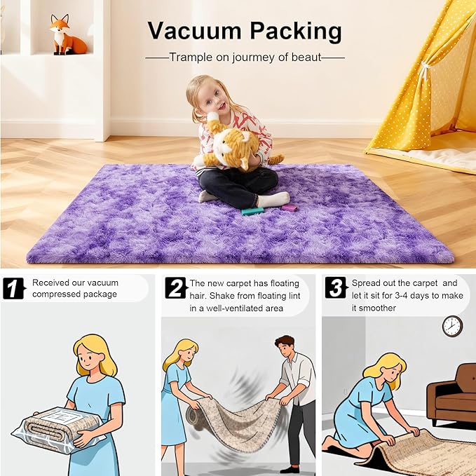 4x6 Rugs for Bedroom, Fluffy Area Rugs for Living Room, Small Fuzzy Shag Soft - Image 5