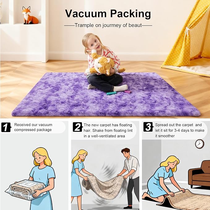 8x10 Area Rugs for Living Room, Large Fluffy Rugs for Bedroom, Fuzzy Shag Soft - Image 5