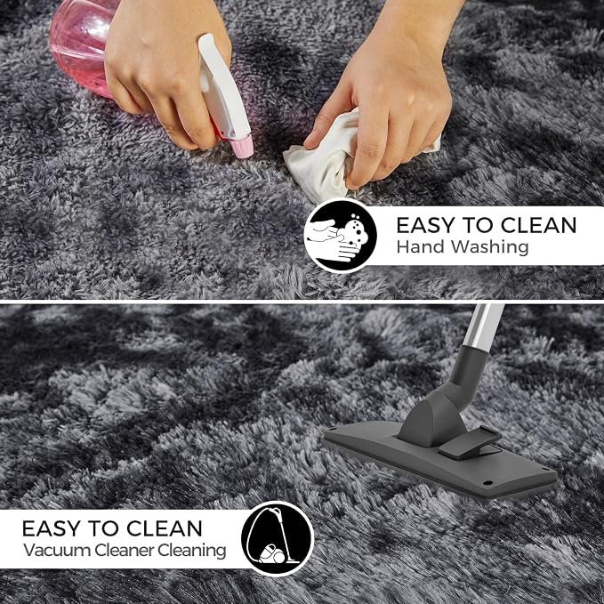 Ultra Soft Rug for Living Room, 4X6 Fluffy Shag Area Rug for Bedroom, Modern - Image 7