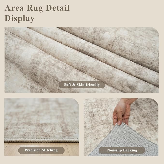 12x15 Area Rug for Living Room – Extra Large Modern Neutral Abstract Washable - Image 6