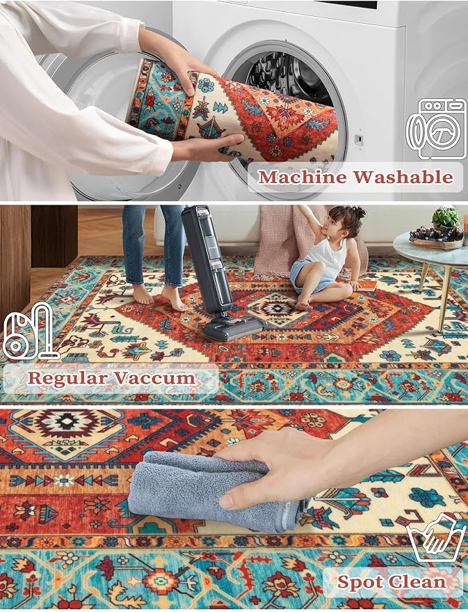 SERISSA Runner Rug for Hallways, 3x14 Washable Non Slip Kitchen Runner Rug - Image 3