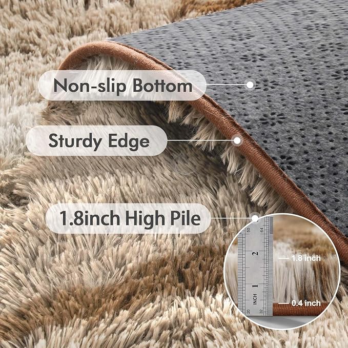 Area Rugs for Living Room, 6x9 Feet Soft Fluffy Shagg Plush Rug High Pile Large - Image 5