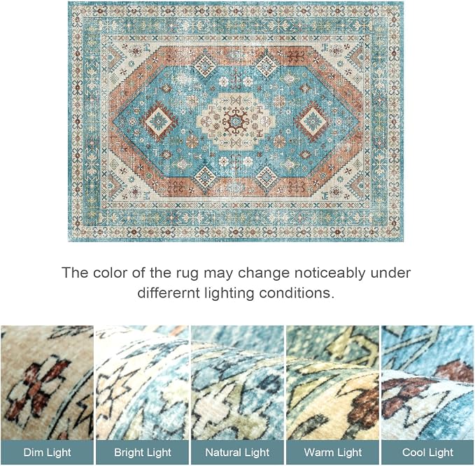Lofus Vintage Living Room Rugs 5x7, Soft Machine Washable Area Rug - Image 9