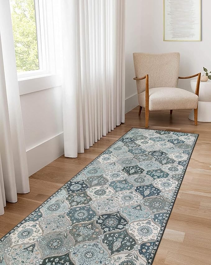 Lahome Moroccan Washable Runner Rug, Oriental Non-Slip Hallway Rug Carpet by Lahome