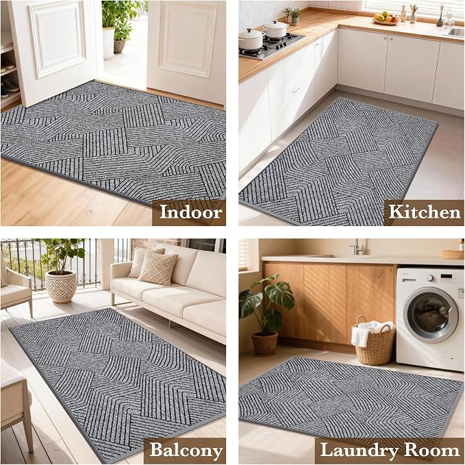 Indoor Door Mat 36"x59" Large, Low-Profile Welcome Front Door Mat Indoor - Image 8