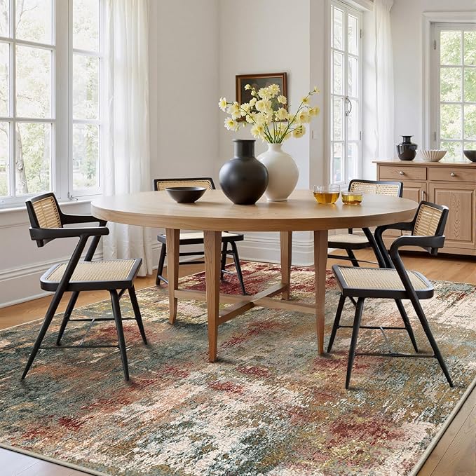 RELEANY Washable Area Rugs 5'x7' Non-Slip Modern Abstract Soft - Image 3