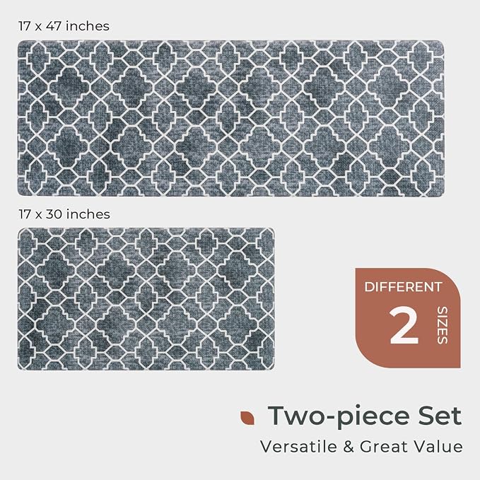 FRESHMINT Kitchen Mat Set of 2, Anti-Fatigue Cushioned Kitchen Mats - Image 6