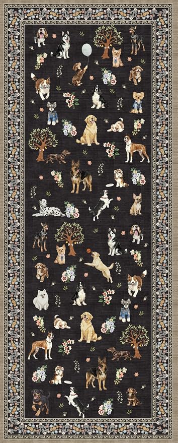 Black Dog Rug Runner for Hallways Kitchen Rug 2x6, Non Slip Washable Rugs - Image 5