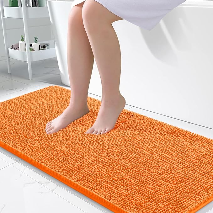 OLANLY Large Bathroom Rugs 45x27, Extra Soft Absorbent Chenille Bath Rugs by OLANLY