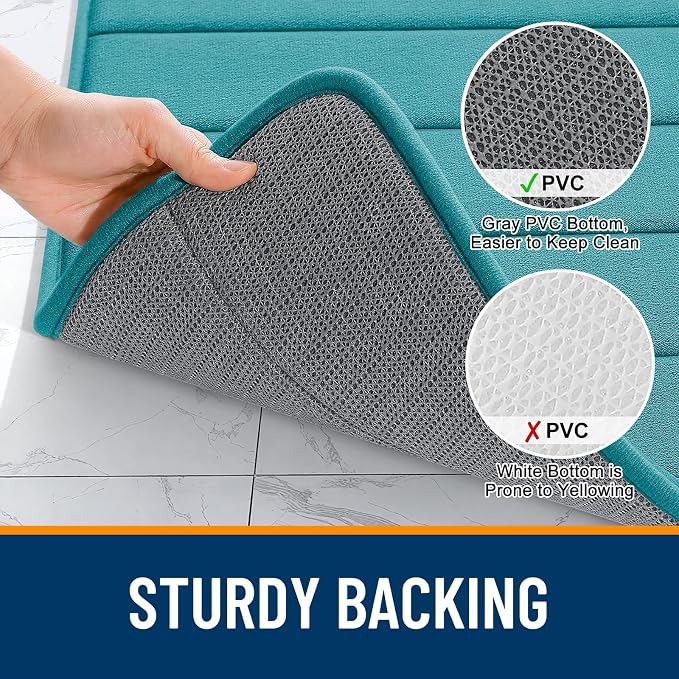 OLANLY Memory Foam Bath Mat 35x16, Super Soft Absorbent Bathroom Rugs, Quick Dry - Image 7