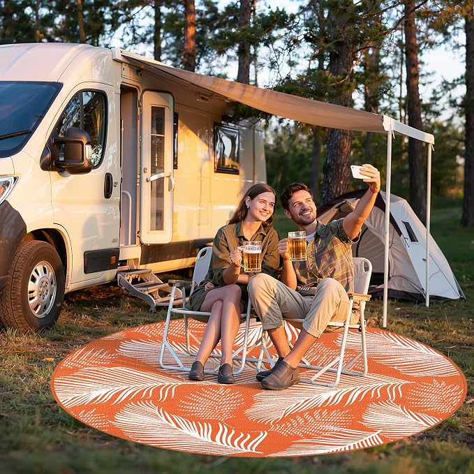 Pauwer Waterproof Outdoor Rug 8ft, Reversible Plastic Straw Patio Camping Rug - Image 6