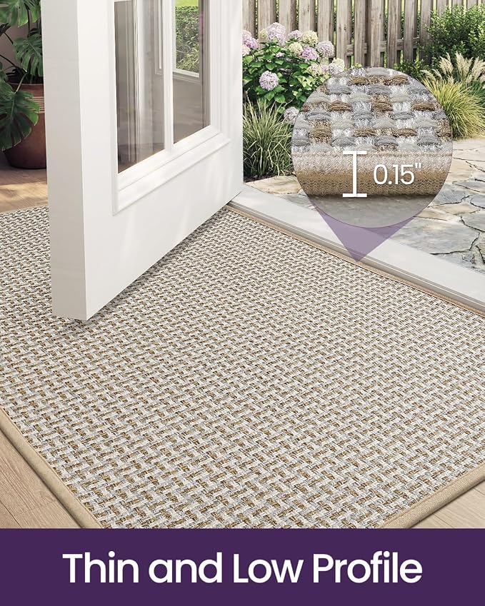 DEXI Ultra Thin Door Mat Indoor Entrance 32x48, Non Slip Rubber Backed Entryway - Image 4